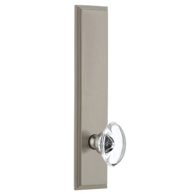 Grandeur Carré Tall Plate Single Dummy with Provence Crystal Door Knob