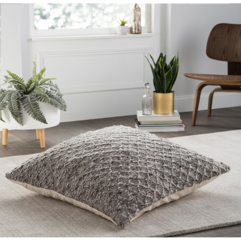 Essence Wool Square Pillow Cover, Gray