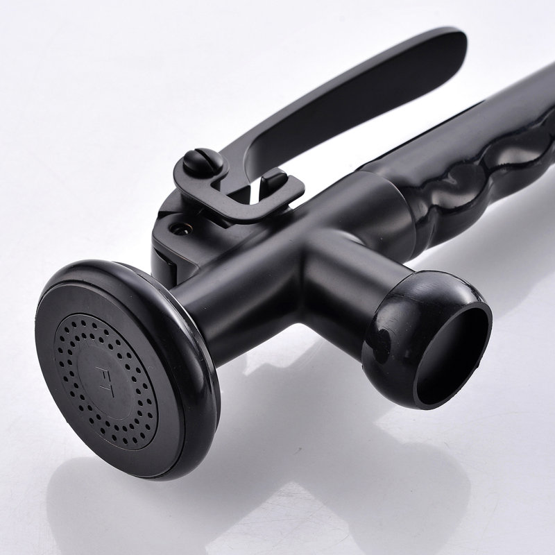 Robinet de cuisine commercial rétractable - noir et nickel, poignée simple, eau froide et chaude, fabrication robuste en nickel entièrement en laiton, pivotant sur 360 degrés, moderne