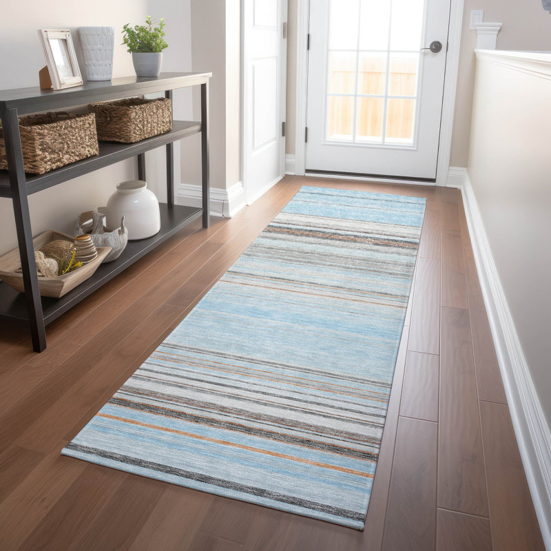 Chayden Flatweave Washable Striped Indoor / Outdoor Rug, Runner 2'3" x 7'6"