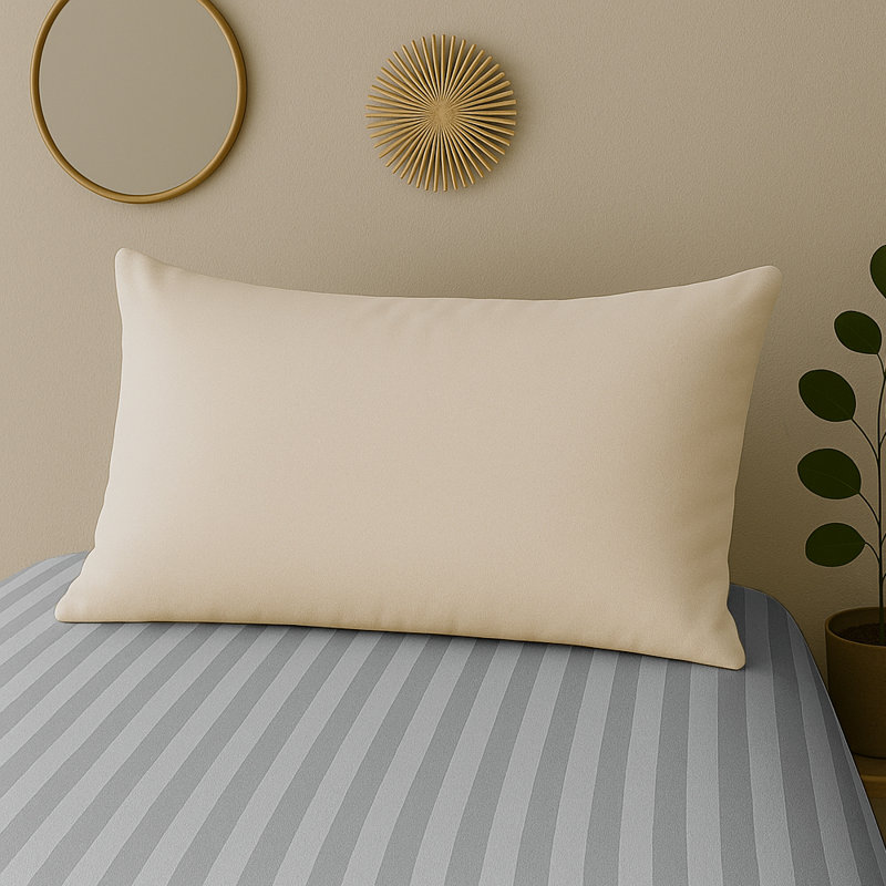 40cm Deep Pocket Microfiber Stripe Fitted Sheet, Silver, Super King (6')