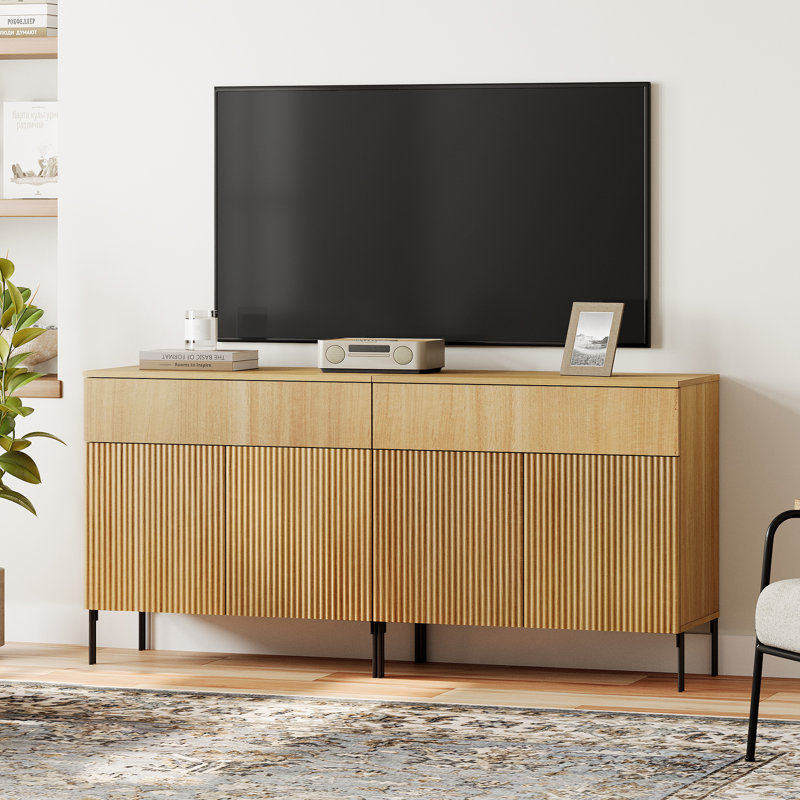 Meuble télé 63 po avec portes Union Rustic, Chêne