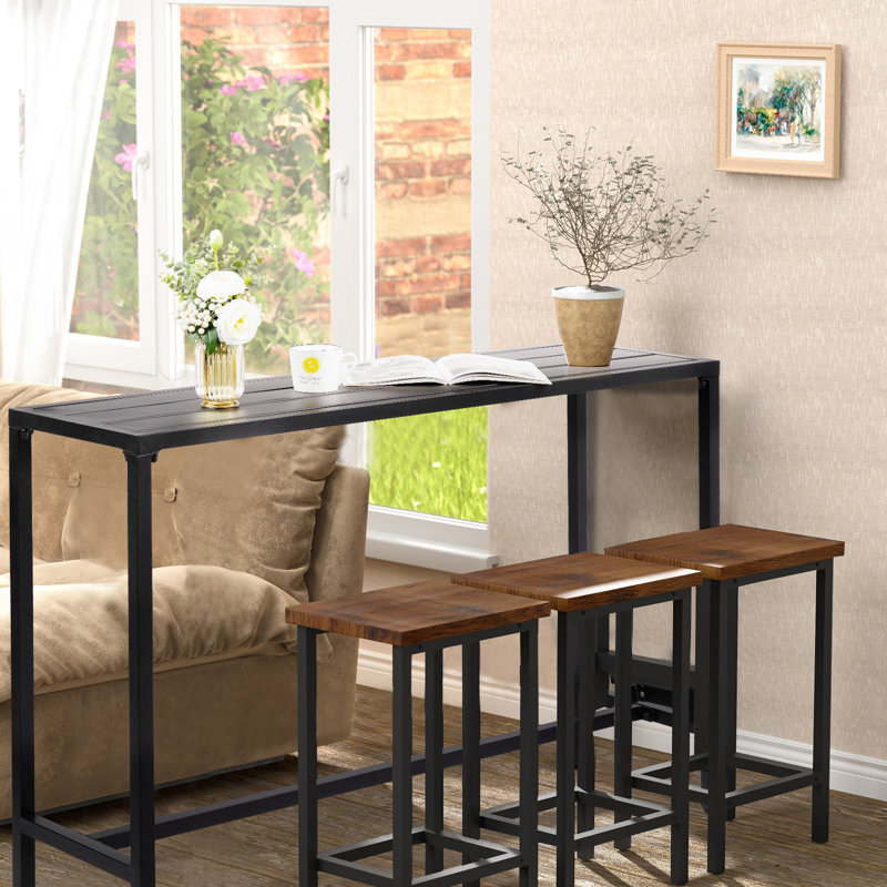 Table de bar en fer Rogin, H 37 po x l 15,8 po x L 55,1 po