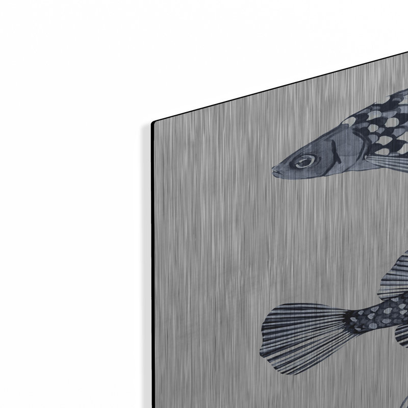  «Blue Fish 2» par Emma Scarvey, art mural en métal, 16 po x 24 po, H 24 po x l 16 po