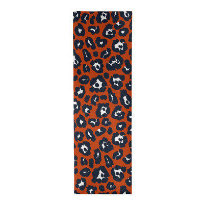 Orange imprimé animal/noir/Tapis décoratif blanc