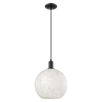Arcadia - White Mouchette - 1 Light 12" Cord Hung Mini Pendant
