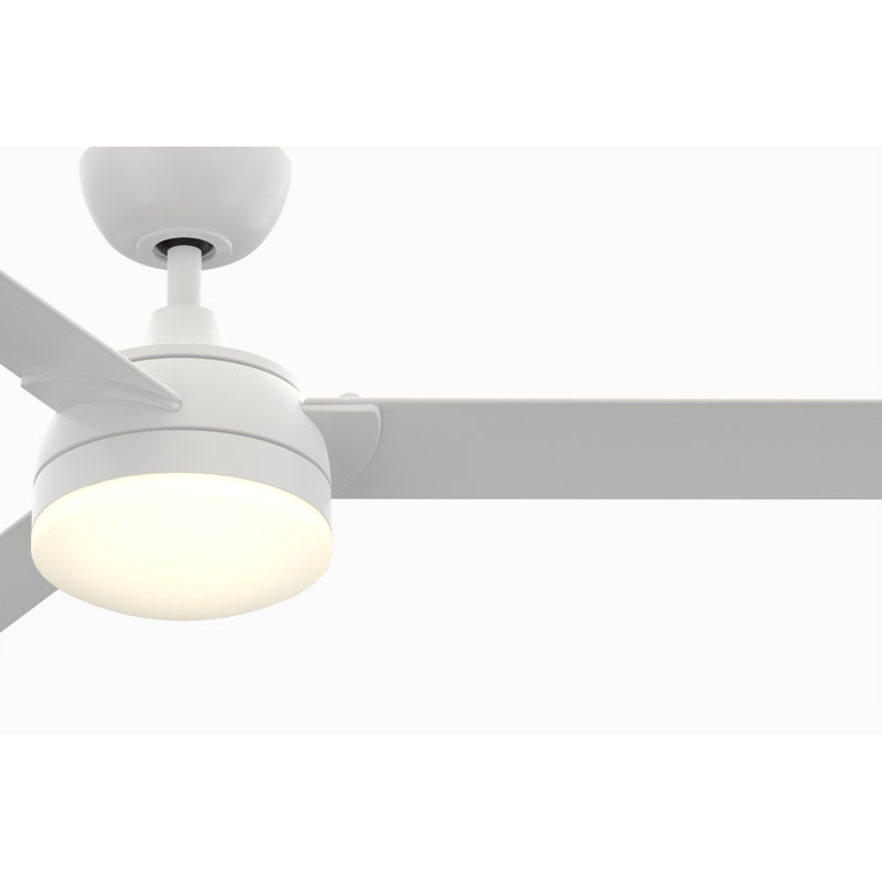 Xeno Wet 56 inch Indoor/Outdoor Ceiling Fan with LED Light Kit - Matte White with Matte White blades, Matte White