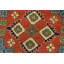 Tapis Kazak 4′ x 5′11″ en laine bleue, noué à la main, style tribal oriental