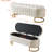 Beige Velvet For Living Room With Storage And Support Modern Bench Button Tufting-1627028295