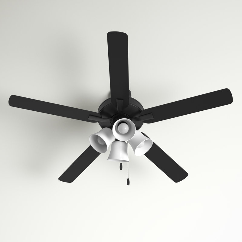 Hutchcraft 52'' Ceiling Fan with Light Kit, Matte Black