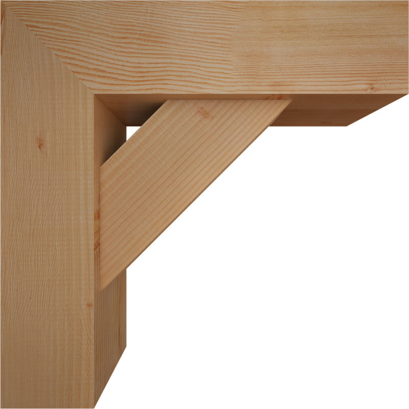 Traditional Block Bracket with Offset Brace, 24 x 24, 7 1/2"W Douglas Fir (Smooth)