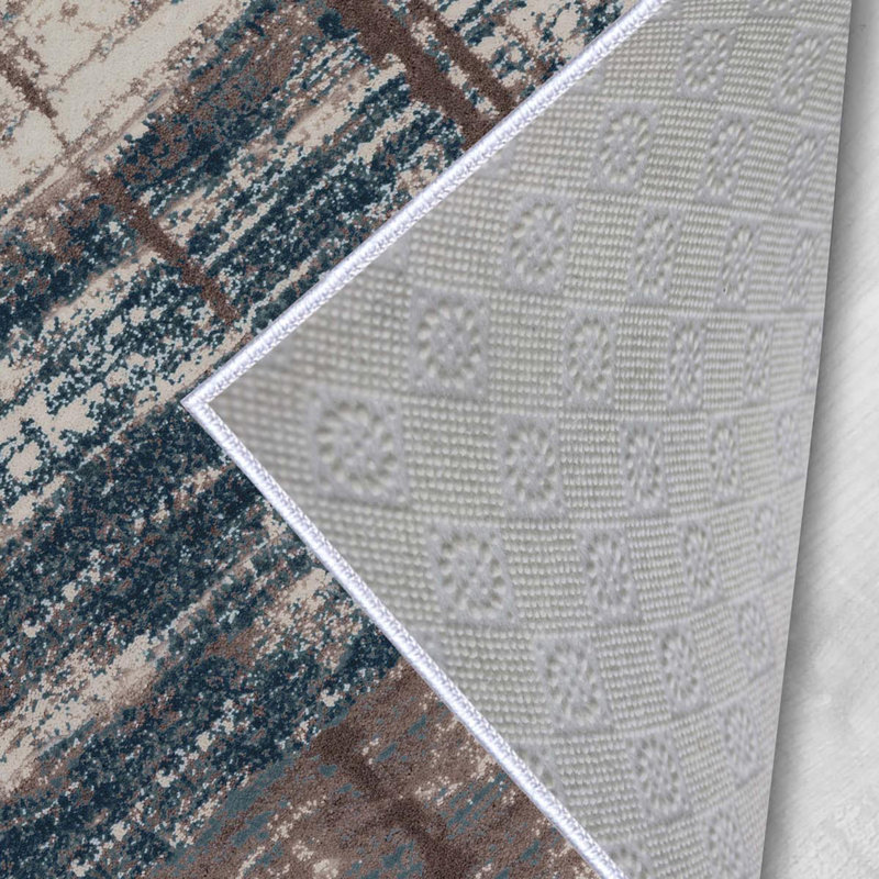 Premium Woven Area Rug (1.6 x 2.6 Feet), 100% Polyester, 0.3 in Pile Height | Antibacterial, Non-Slip PVC Dot Underside | Machine Washable, 3D Digital Print | Ideal for Living Room, Bedroom & Entryway Decor