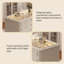 Vitrine à bijoux 39,37 po beige avec compartiments de rangement de style tiroir