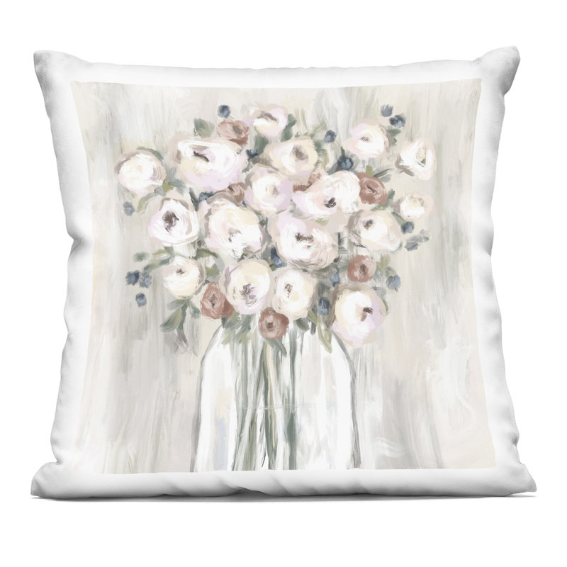 Coussin Mute Neutral Round Blossoms