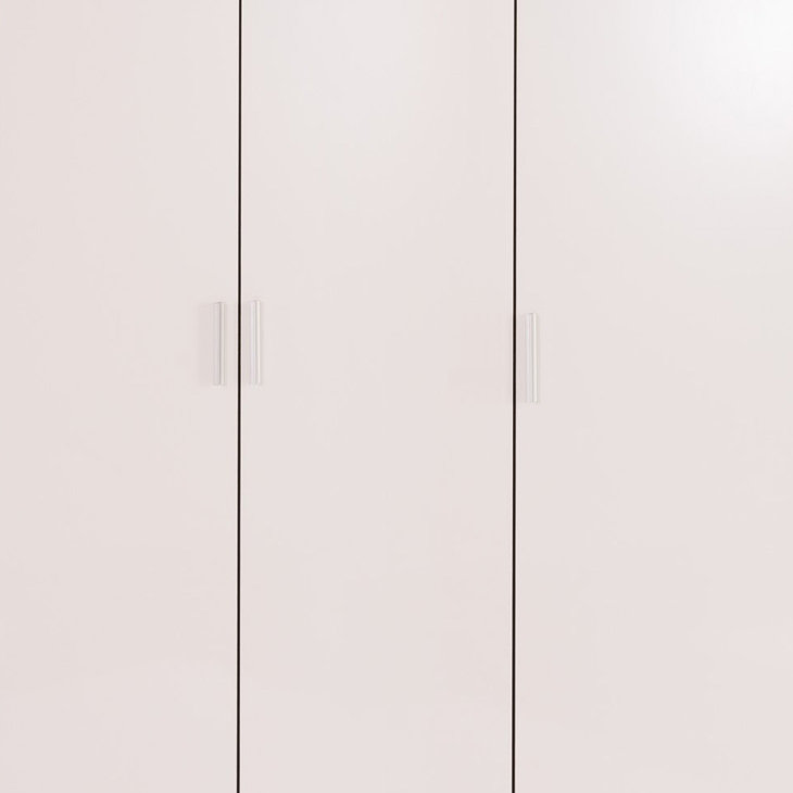 Cavanagh 3 Door Manufactured Wood Wardrobe, Gloss White/Matte Black Oak