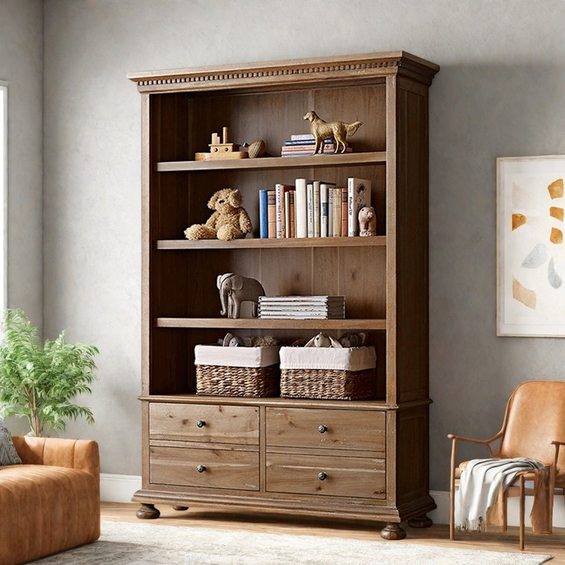 Vitrine en bois massif American Retro, Brun