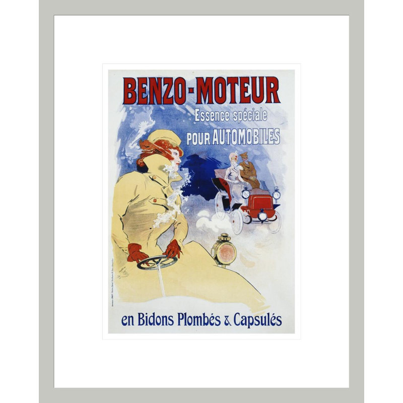«Benzo-Moteur» par Jules Chéret, reproduction sur toile, 16.75" H x 13.53" W