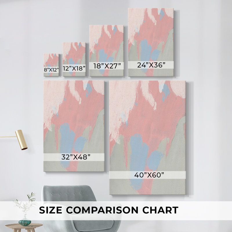 «Blush Abstract III», toile tendue avec châssis de qualité supérieure, prête à être accrochée, 48" H x 64" W