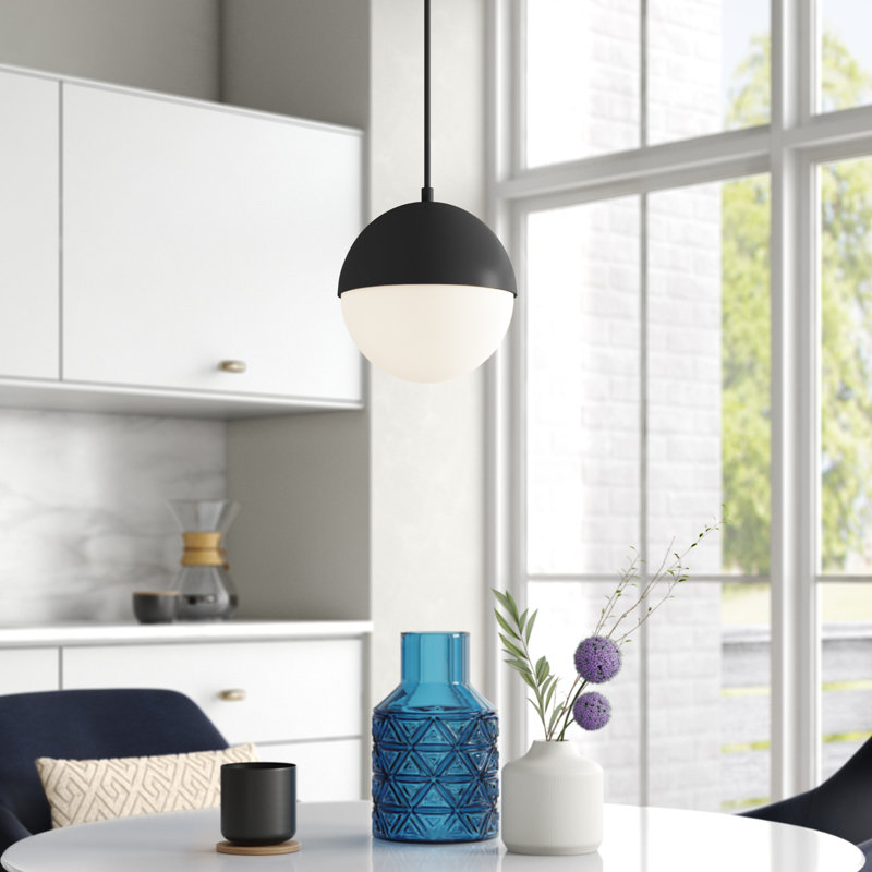 Luminaire suspendu en forme de globe à 1 lumière Exira, Noir