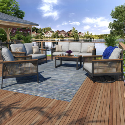 Townsend 5 Piece Sunbrella Sofa Seating Group with Cushions by Birch Lane