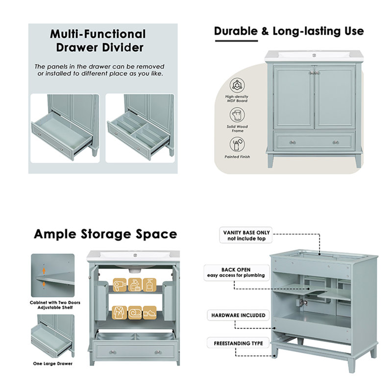 29.5 " Single Bathroom Vanity Base