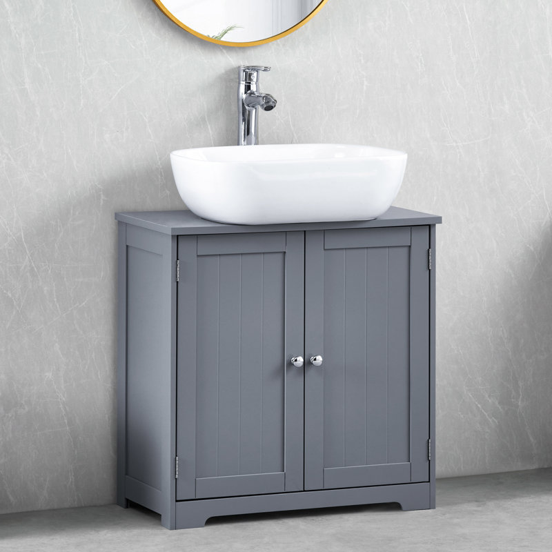 Milano 60cm Wall Mounted Single Bathroom Vanity Base Only, Grey