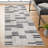 Loki Modern Geometric Beige Machine Washable Area Rug-2057859032