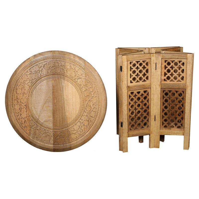 Abbeyville Frame End Table, Natural, 54cm H x 54cm W x 54cm D