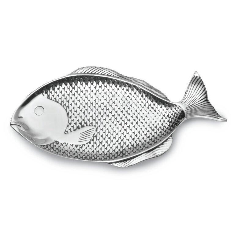 Accents, Metal Nautical Fish Tray Pewter Catch All Dish