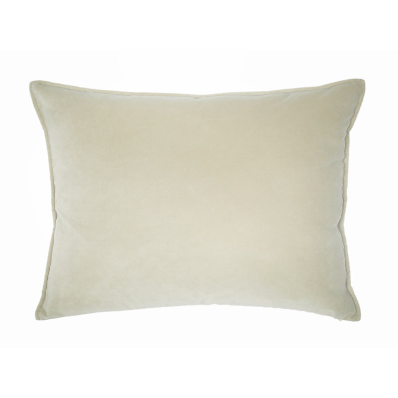 Franklin Washable Velvet Square Pillow Cover & Insert , Snow, 16"H x 30"W