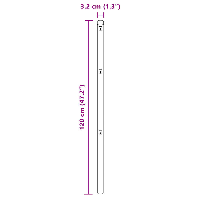 120cm H x 3.2cm W Steel Fencing Kits