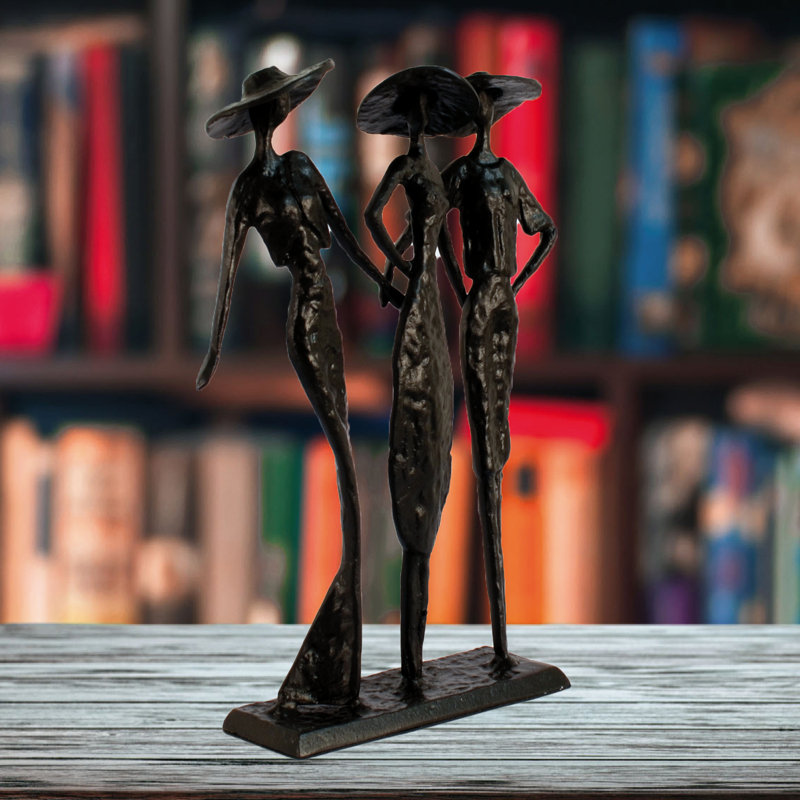 LADIES AT THE RACES Iron Figurine 27cm, Mocha