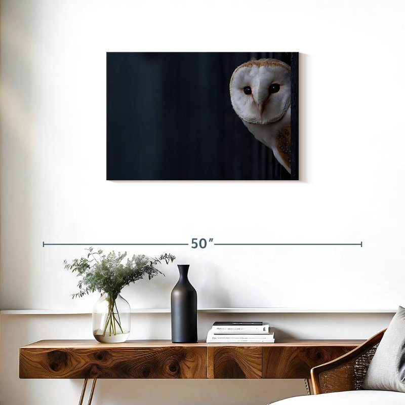 Brampt Owl Peering Out, 20" H x 30" W