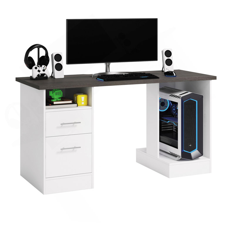Bureau de jeu, finition blanche