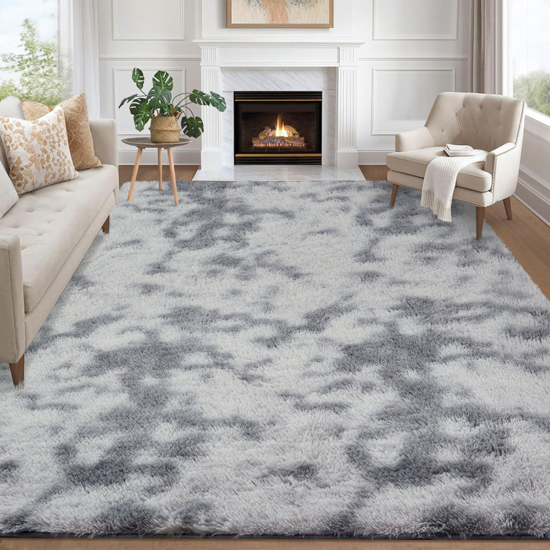 Tie-Dye Washable Shag Area Rugs Non-Slip Fluffy Shag Plush Fuzzy Shaggy Rug for Living Room, Bedroom, Home Decor