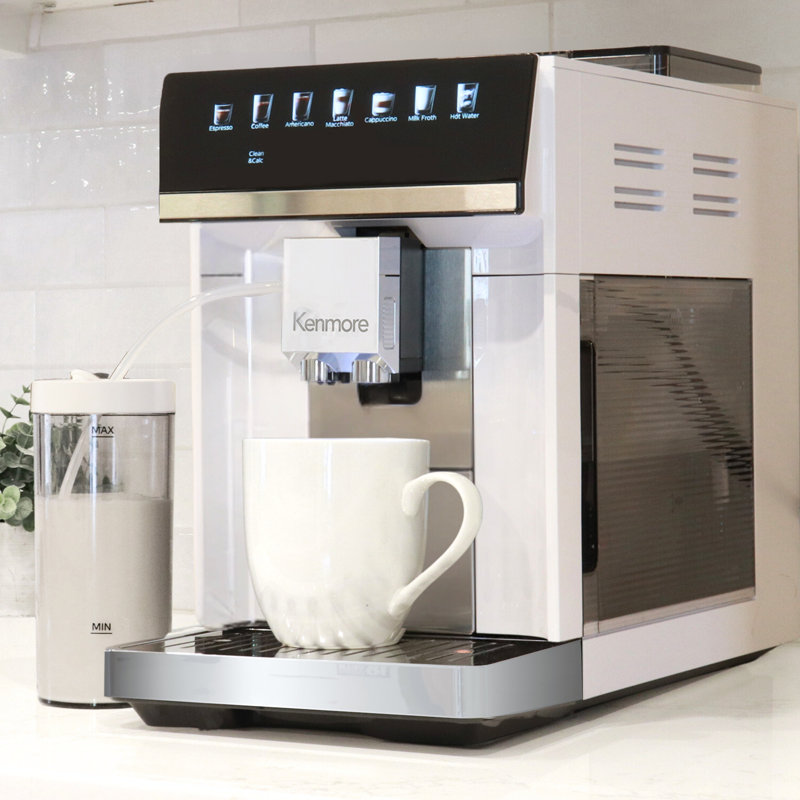 Kenmore Super Automatic Espresso Machine with Dual Cream System Milk Frother & Grinder