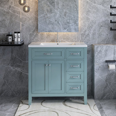 Carisia 35.98'' Single Bathroom Vanity with Ceramic Top