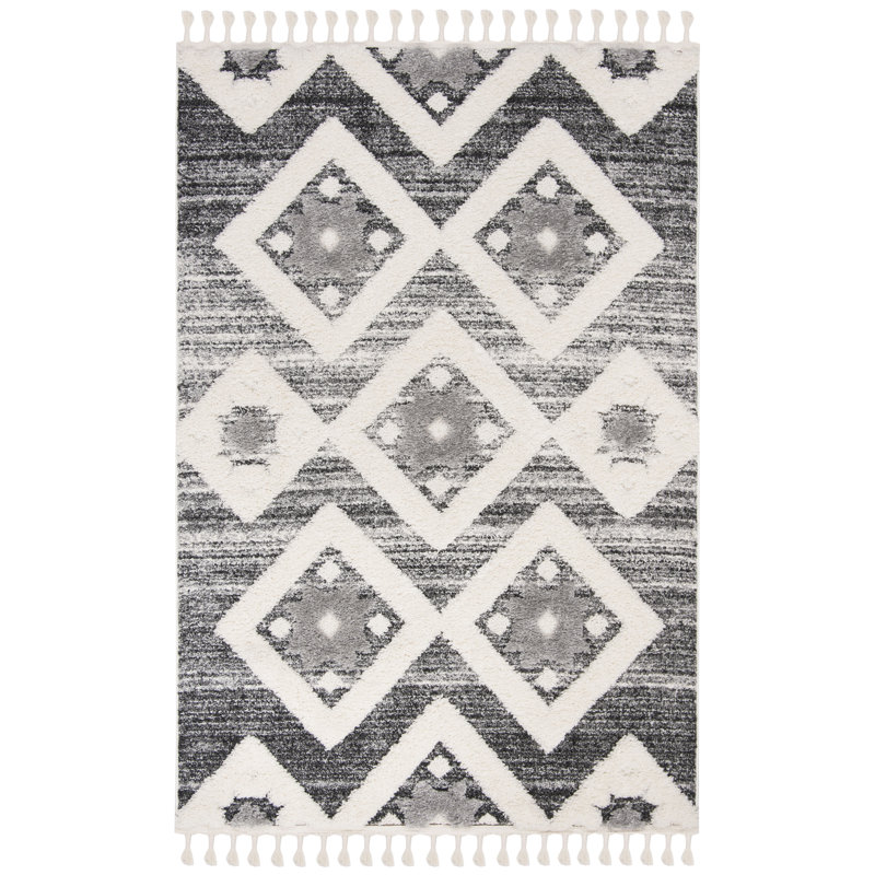 Mathieu Geometric Hand Woven Area Rug, Rectangle 201 x 279 cm