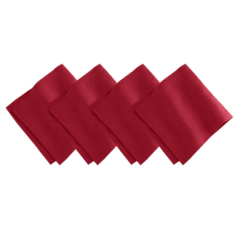 La Classica 4 Piece Linen Napkin Set, Red