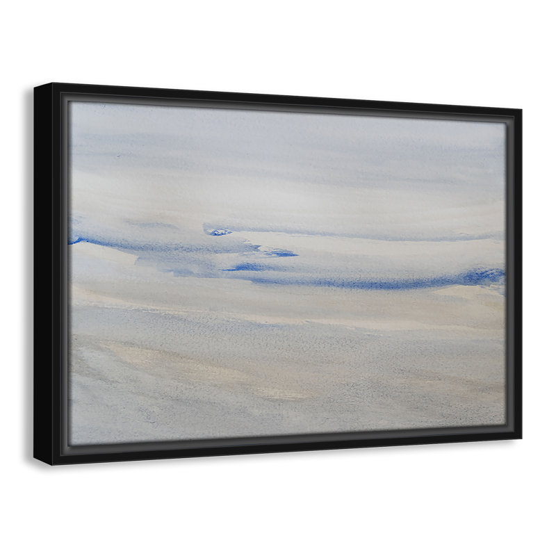 «Silent Direction Print» par S.H. Khân, L 19,5 po x H 13,5 po, Toile avec cadre, Black Floater