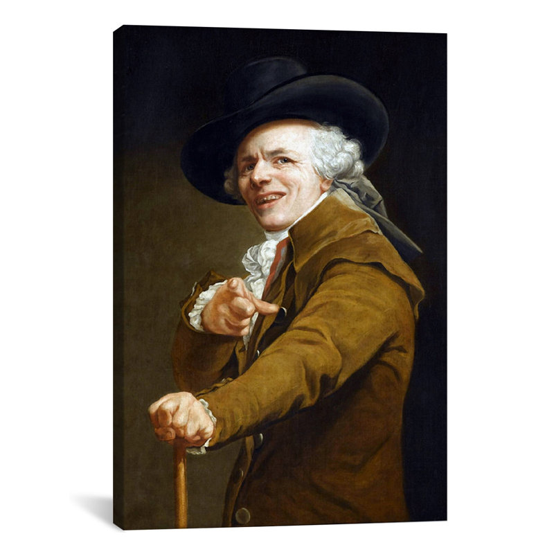 « self-portrait » par reproduction d’art sur toile tendue Joseph Ducreux, H 40 po x l 26 po x P 0,75 po, Pas de tapis