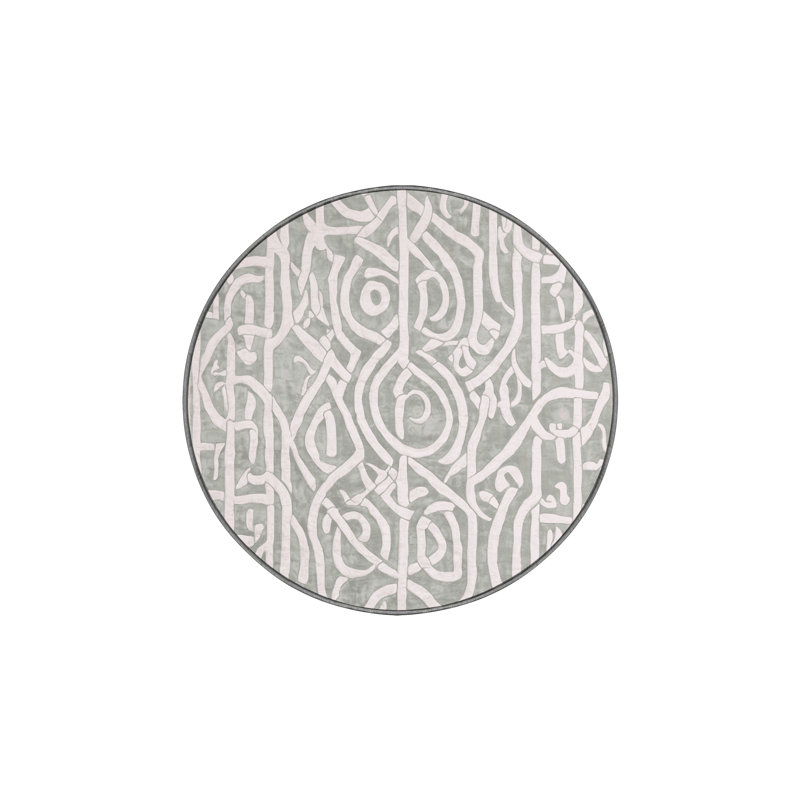Silky Soft Plush Gray Area Rug, Round 7'