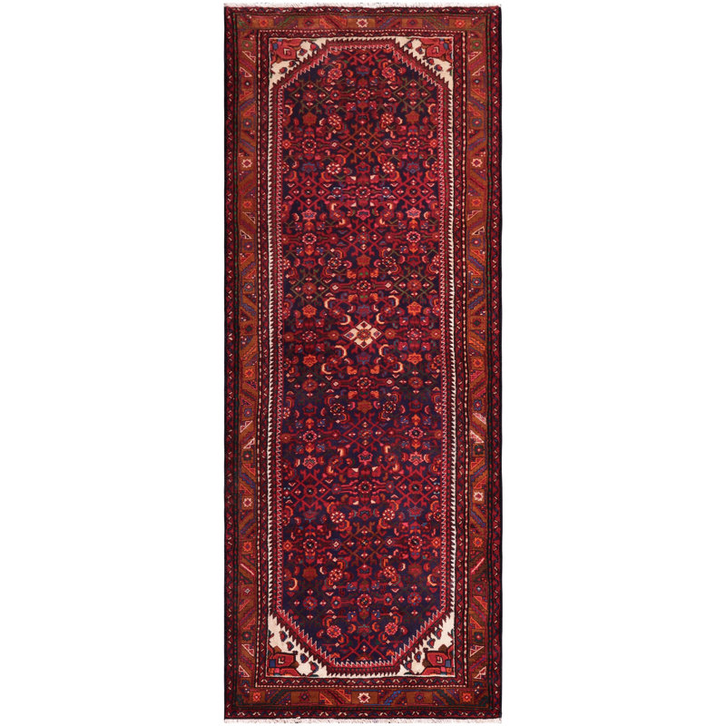 Tapis de couloir rétro vintage en laine noué à la main Tabriz Keyla - 3 pi 10 po x 9 pi 6 po