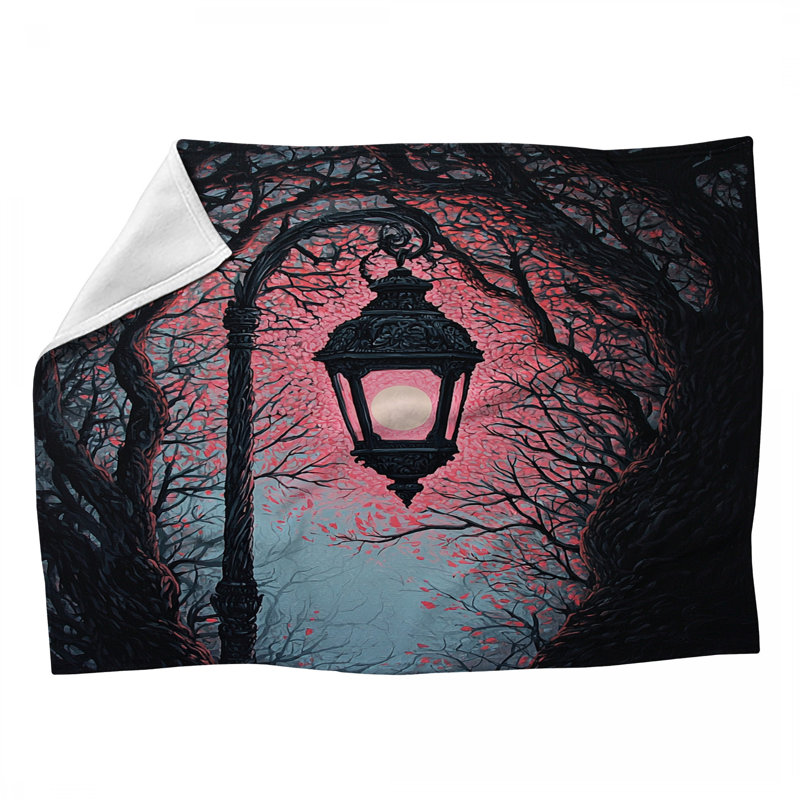Lantern Fleece Throw Blanket - Night Throws for Sofas or Beds, 60" L x 50" W