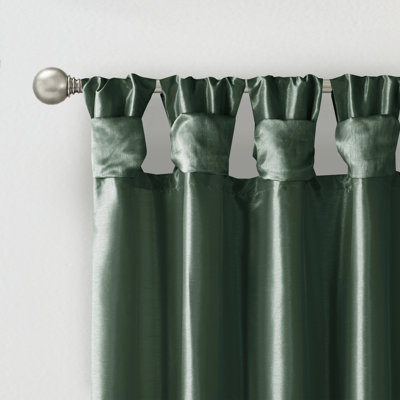 Karlita Faux Silk Room Darkening Twist Tab Single Curtain Panel