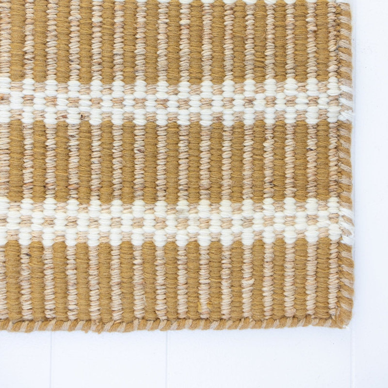 Jute & Wool Striped Rug, Ochre Brown, 8' x 10'