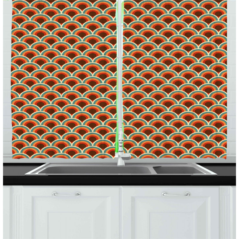 Geometric Pointed Kitchen Curtain