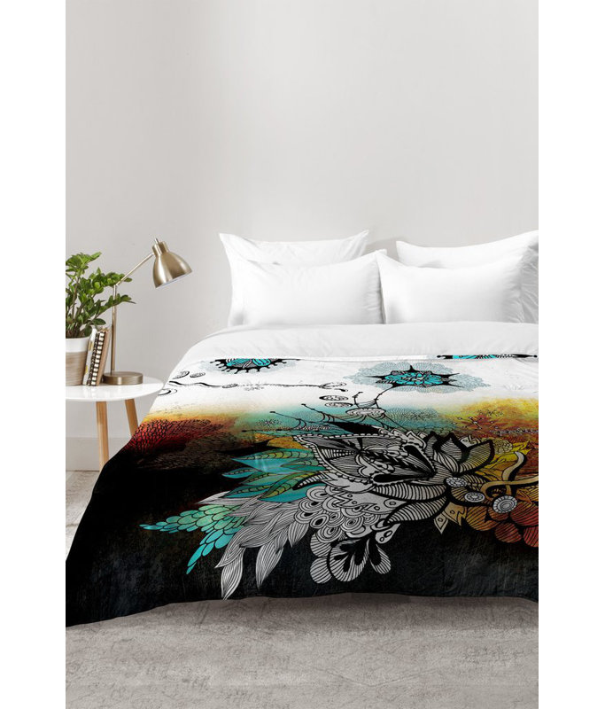 Iveta Abolina Modern & Contemporary Polyester Floral Comforter, Twin XL Comforter + 1 Standard Sham