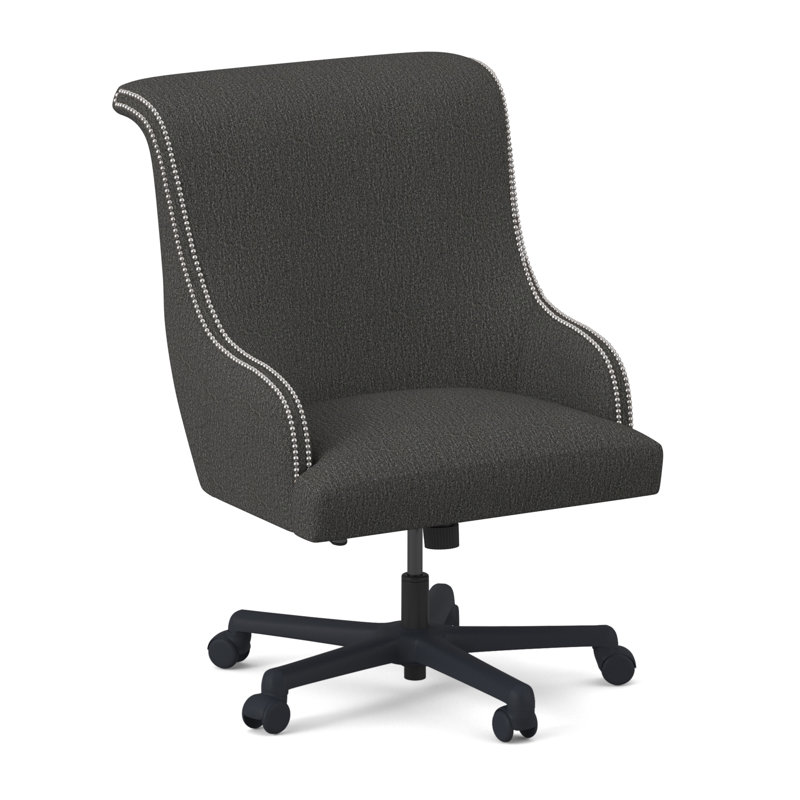 Madison Executive Chair, Polished Nickel Small, Filigree Ivory
