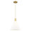 Arcadia - Benston - Mini-luminaire suspendu à cordon 1 lumière 12 po - Finition or satiné - Abat-jour blanc mat